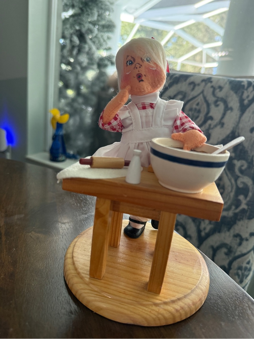Annalee White and Red Kitchen Doll with Mixing Bowl NWT